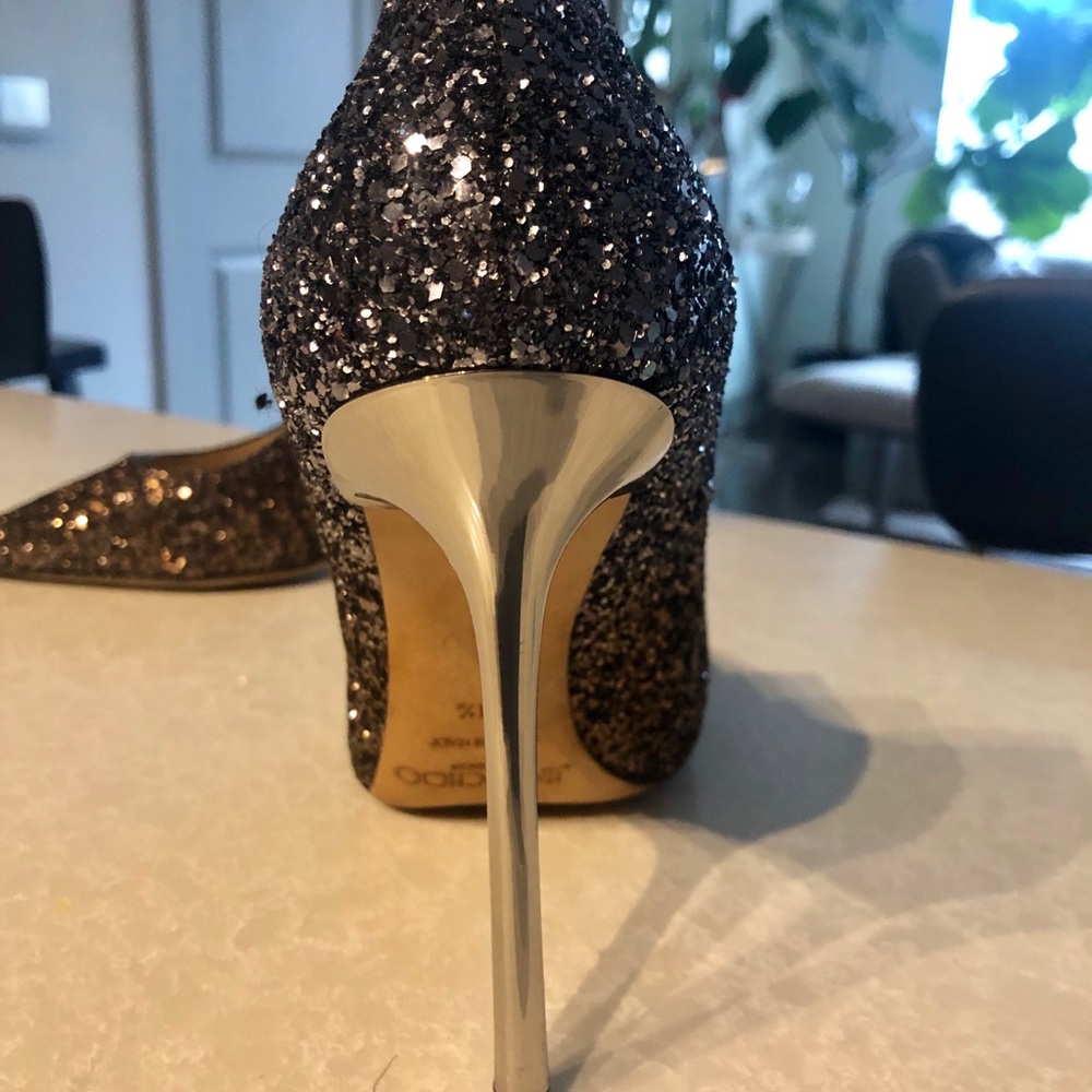 Jimmy Choo Romy Glitter Heels - Picture 3 of 5